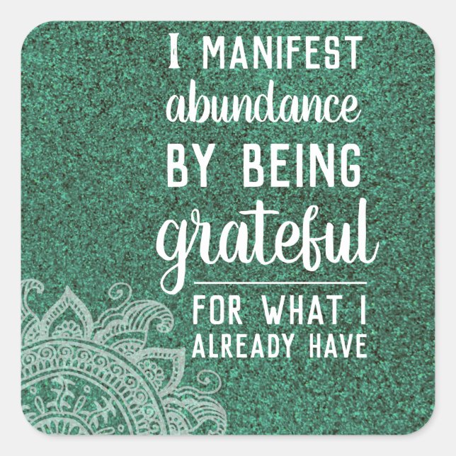 Adesivo Quadrado Lei de Atração por Motivação de Cotação Inspiracio (Frente)