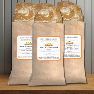 Adesivo Quadrado Lei de Cottage Ingredientes de padaria Alergênicos