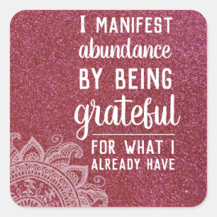 Adesivo Quadrado Lei Motivacional de Atração de Cotação Inspira