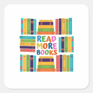 Adesivo Quadrado Leia mais livros
