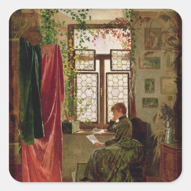 Adesivo Quadrado Leitura da carta (Frente)