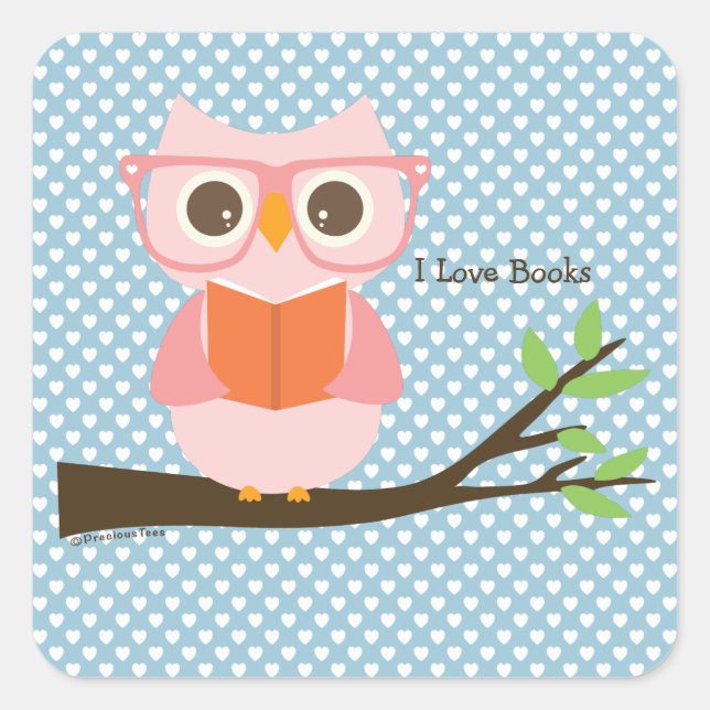 Adesivo Quadrado Leitura de Coruja (Frente)