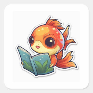 Adesivo Quadrado Leitura de Peixe Cortado
