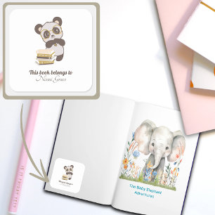 Adesivo Quadrado Leitura do Livro em Placa para Crianças