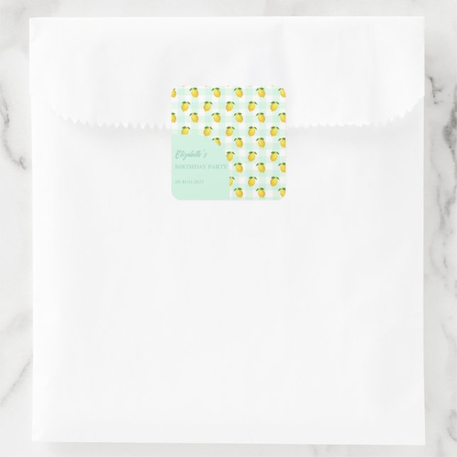Adesivo Quadrado Lemon Citrus Summer Birthday (Bolsa)