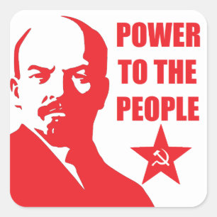 Adesivo Quadrado Lenin "Power to the Pessoas" Stickers