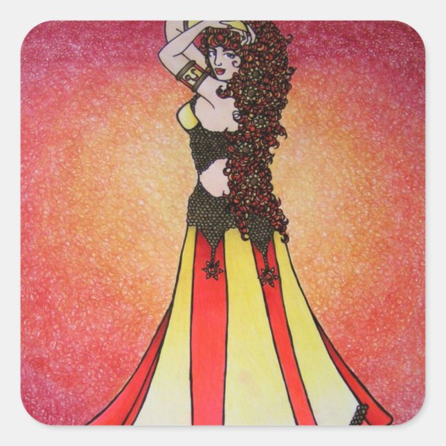 Adesivo Quadrado Leo Belly Dancer (Frente)