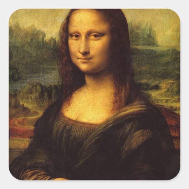 Adesivo Quadrado Leonardo da Vinci, Monalisa (Frente)