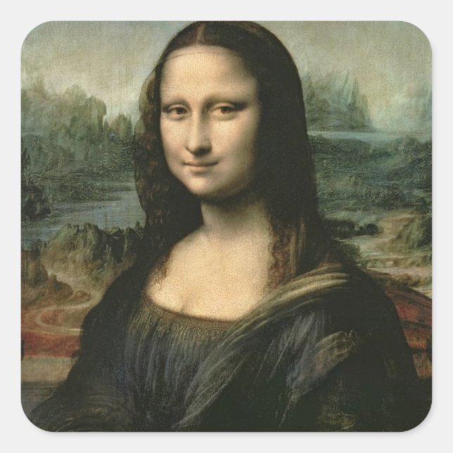 Adesivo Quadrado Leonardo Vinci | Mona Lisa, c.1503-6 (Frente)