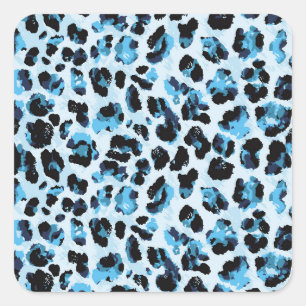 Adesivo Quadrado Leopard Cheetah Skin: Watercolor Vintage Tie Dye