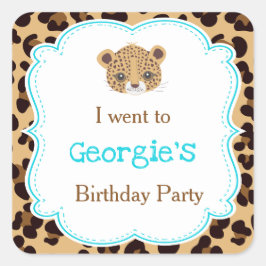 Adesivo Quadrado Leopardo Imprime Blue Quatrefoil 'Eu fui para'
