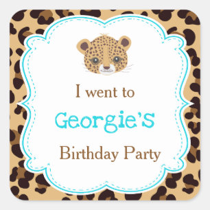 Adesivo Quadrado Leopardo Imprime Blue Quatrefoil 'Eu fui para'