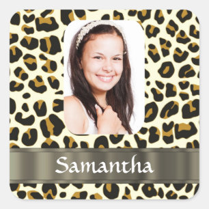 Adesivo Quadrado Leopardo personalizado