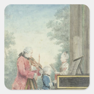 Adesivo Quadrado Leopold Mozart e suas crianças Wolfgang