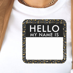 Adesivo Quadrado Lepard Alô Meu Nome É Stickers