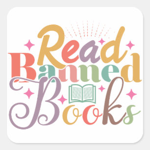 Adesivo Quadrado Ler Livros Banidos