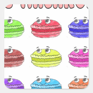 Adesivo Quadrado Les Macarons — Cartoon