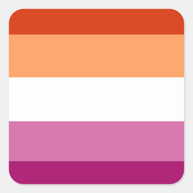 Adesivo Quadrado Lesbian Flag (Frente)