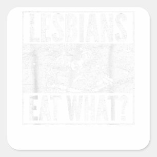 Adesivo Quadrado Lésbicas Engraçadas Comem O Humor LGBT Gato Gato