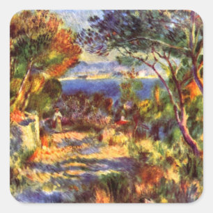Adesivo Quadrado L'Estaque de Pierre Renoir, Impressionismo Vintage