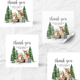 Adesivo Quadrado Let the Adventure Begin Baby Shower Square