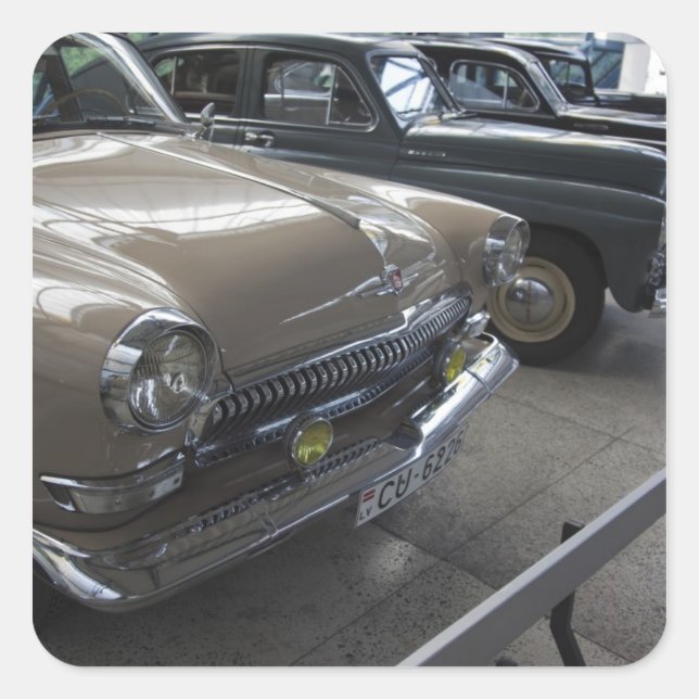 Adesivo Quadrado Letônia, Riga, Riga Motor Museum, anos 60 (Frente)