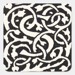 Adesivo Quadrado Letra Art Nouveau Monograma S Antigo