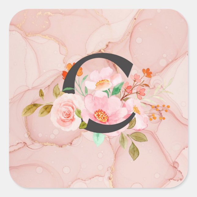 Adesivo Quadrado Letra C (Frente)