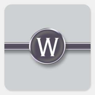 Adesivo Quadrado Letra da máquina de escrever da folha de prata do