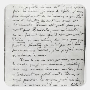 Adesivo Quadrado Letra de Zola a Edouard Manet 1868