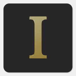 Adesivo Quadrado Letra I Dourada Praça Sticker