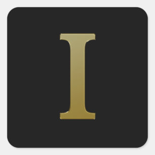 Adesivo Quadrado Letra I Dourada Praça Sticker