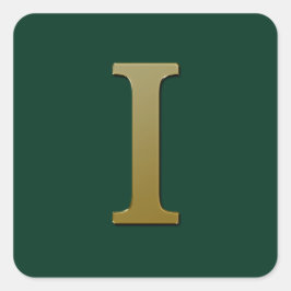 Adesivo Quadrado Letra I Dourada Praça Sticker