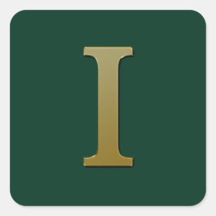 Adesivo Quadrado Letra I Dourada Praça Sticker