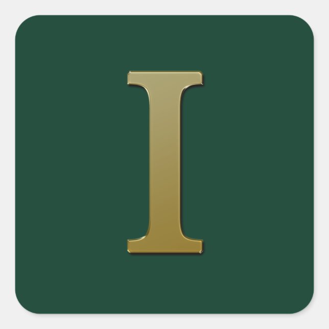 Adesivo Quadrado Letra I Dourada Praça Sticker (Frente)
