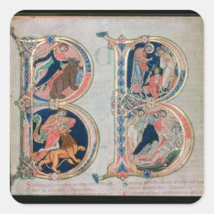 Adesivo Quadrado Letra inicial "B" Beatus vir - Blessed é