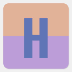 Adesivo Quadrado Letra inicial do bloco colorido de legenda Monogra