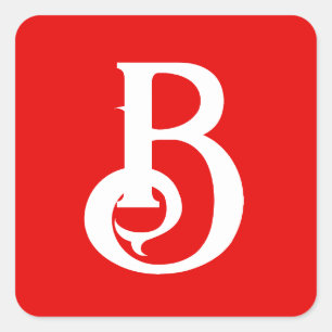 Adesivo Quadrado Letra inicial monograma branco branco clássico