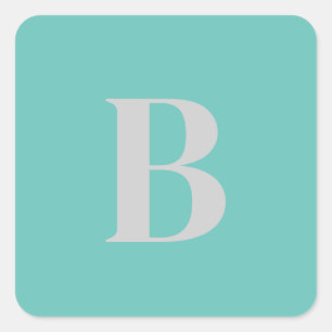 Adesivo Quadrado Letra inicial Monograma de Cinzas de Teto Claro Ún