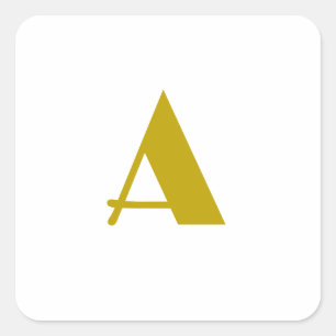 Adesivo Quadrado Letra inicial simples monograma personalizado a co