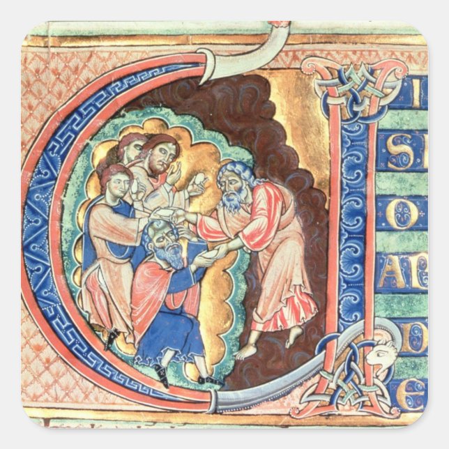 Adesivo Quadrado Letra inicial 'V' Visio Abdie (Frente)