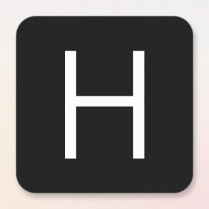 Adesivo Quadrado Letra Mínima Negra e Branca Moderna