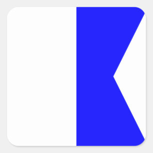 Adesivo Quadrado Letra náutica A do sinal da bandeira (alfa)