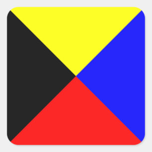 Adesivo Quadrado Letra náutica de bandeira marítima internacional