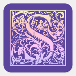 Adesivo Quadrado Letra S Colorida Gradiente da Primeira Letra Vinta