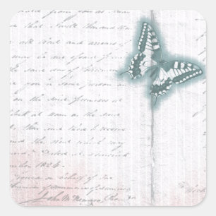 Adesivo Quadrado Letra Vintage Butterfly