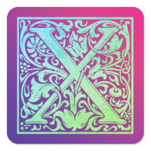 Letra X Colorida Primeira Letra Gradiente da Vinta