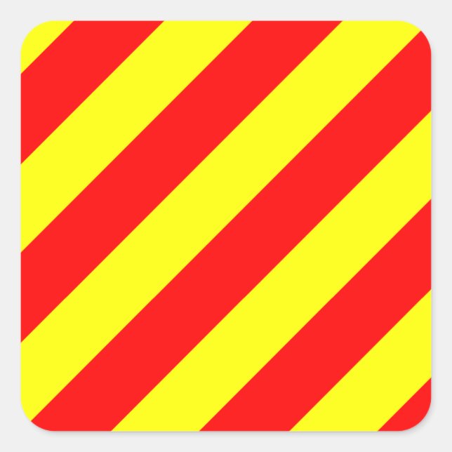 Adesivo Quadrado Letra Y (Yankee) do Sinal Marítimo Náutico (Frente)