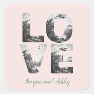Adesivo Quadrado Letras de Fotografias Personalizáveis do Tema do N