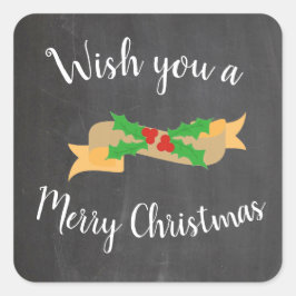 Adesivo Quadrado Letras de Lousa de Feliz Natal
